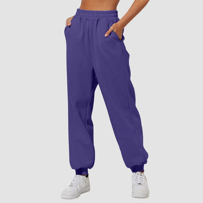 2024 Grey Sweatpants for Women Elastic High Waist Ankle-Banded Trouser with Pockets Sport Casual Jogger Running Harem Long Pants