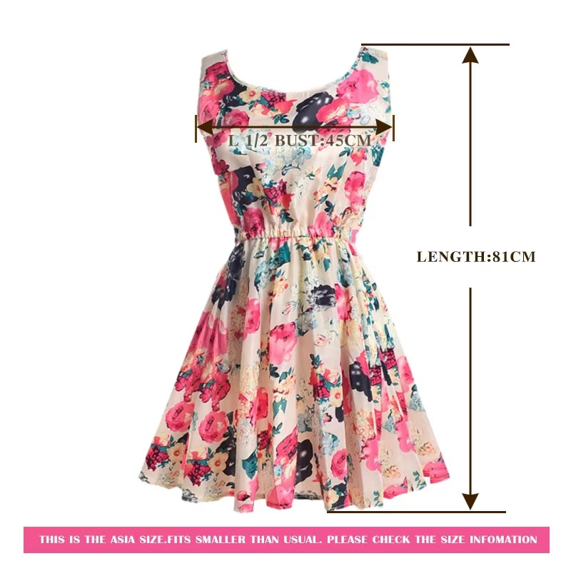 Women Summer Mini Dress 2024 Female Boho Chiffon Clothes Sexy Florals Print Dress Pleated Party Clubwear Beach Dress Vestidos