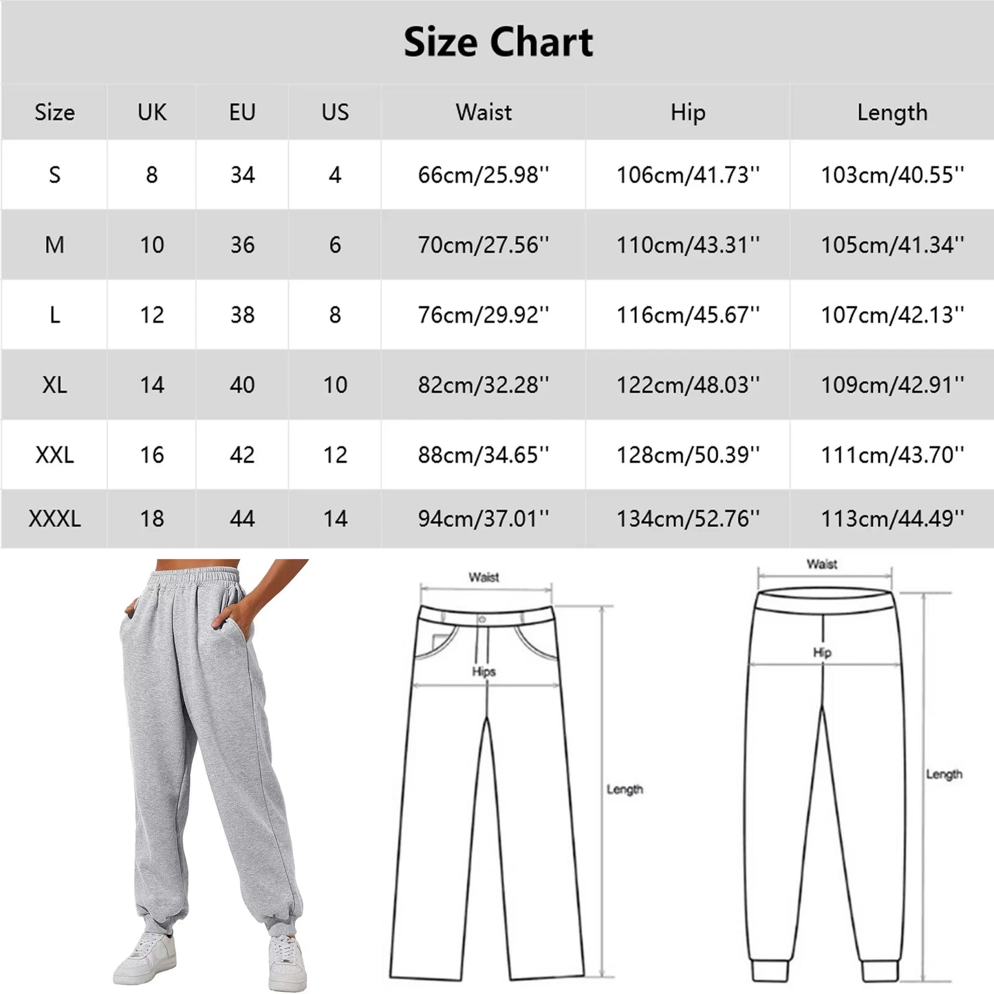 2024 Grey Sweatpants for Women Elastic High Waist Ankle-Banded Trouser with Pockets Sport Casual Jogger Running Harem Long Pants